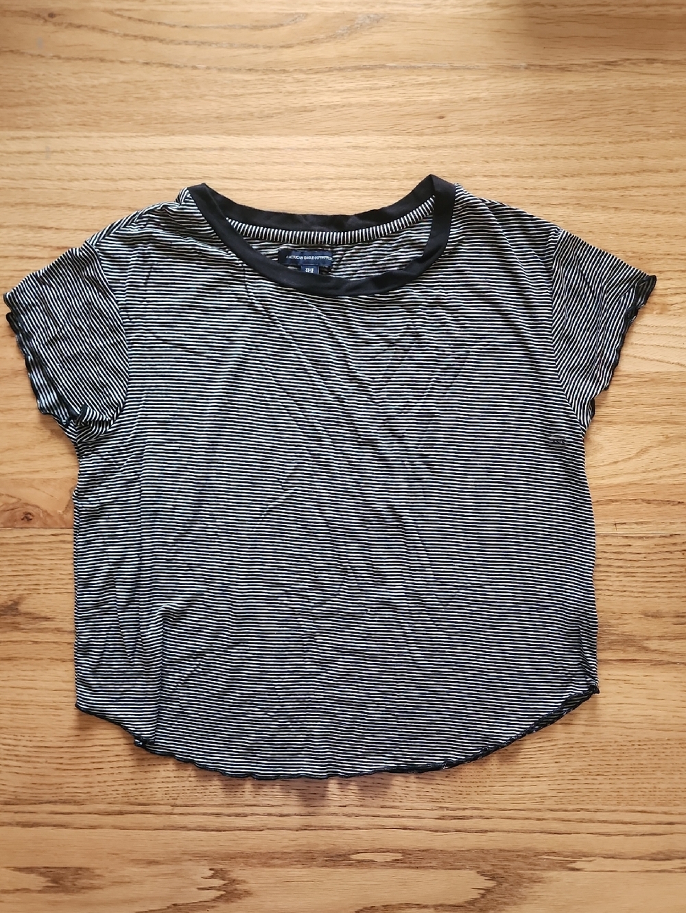 NWT American Eagle Women's Short Sleeve Striped Crop T-Shirt X-Small/Small